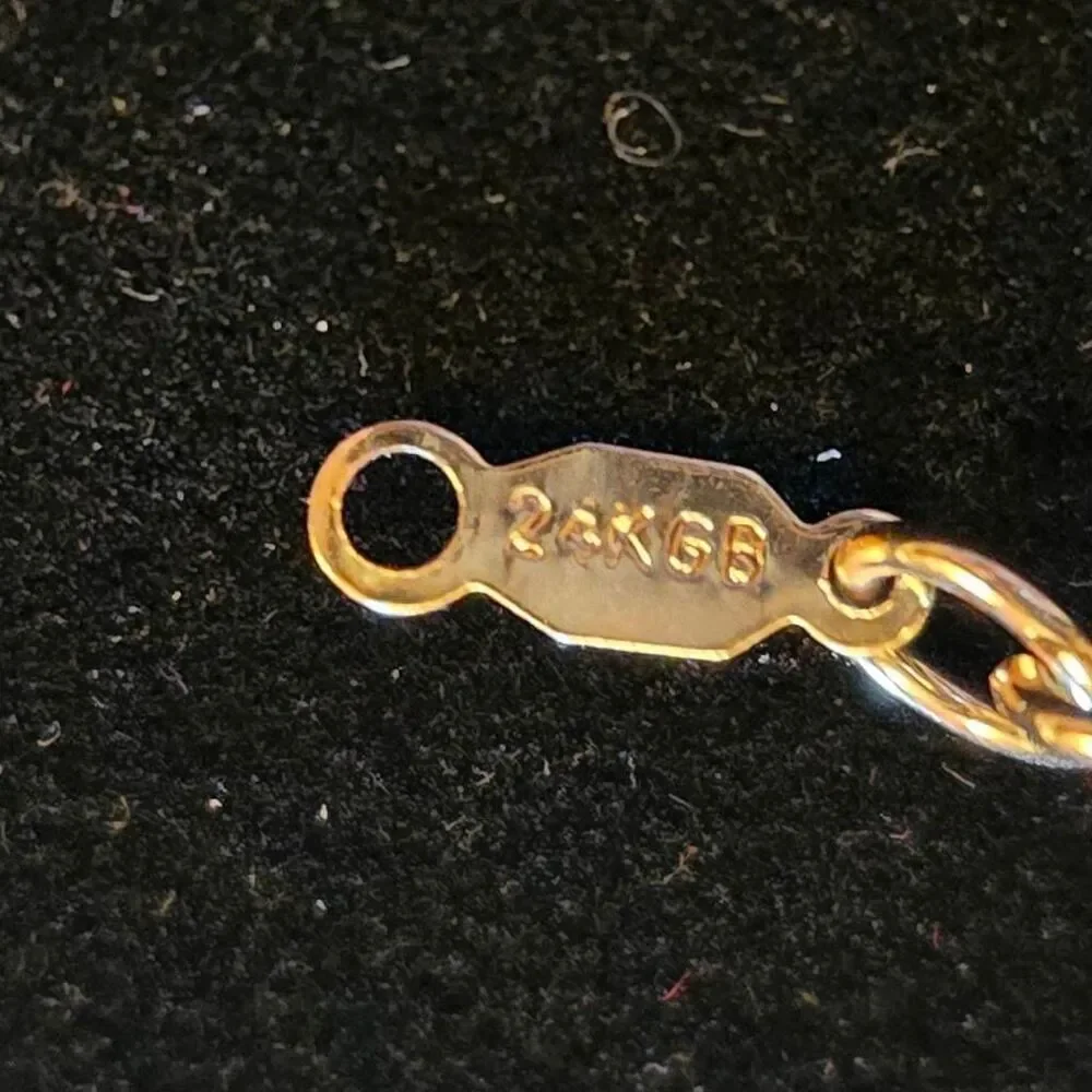 Pearl & 24 KT GB Gold Link Bracelet